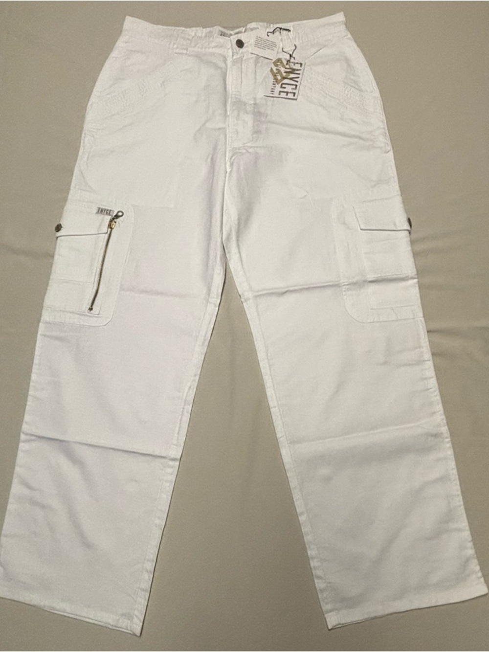 Enyce White Men's Cargo Pants with Zip Pocket size 34 NWT